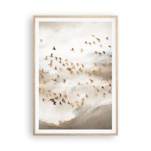 Poster in light oak frame - It Is Time - 70x100 cm