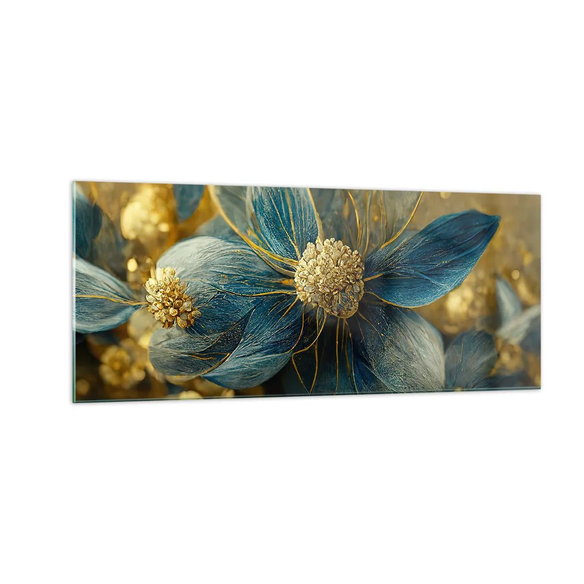 Glass picture - Blossoming in Gold - 100x40 cm