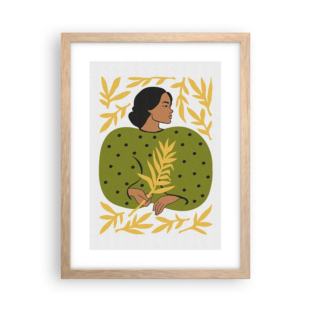 Poster in light oak frame - Hawaian Girl - 30x40 cm