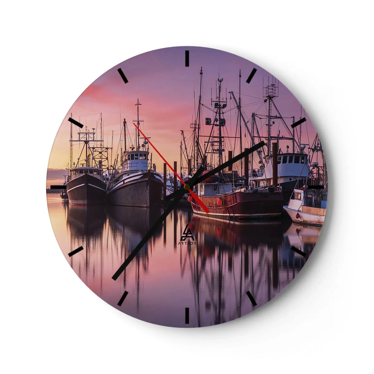 Wall clock - Clock on glass - Before Dawn - 40x40 cm