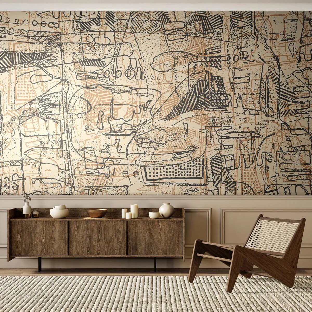 Photo Wallpaper Standard Eco - Waiting to Be Decoded - Graphics, Piece, Abstraction - 350x256 cm