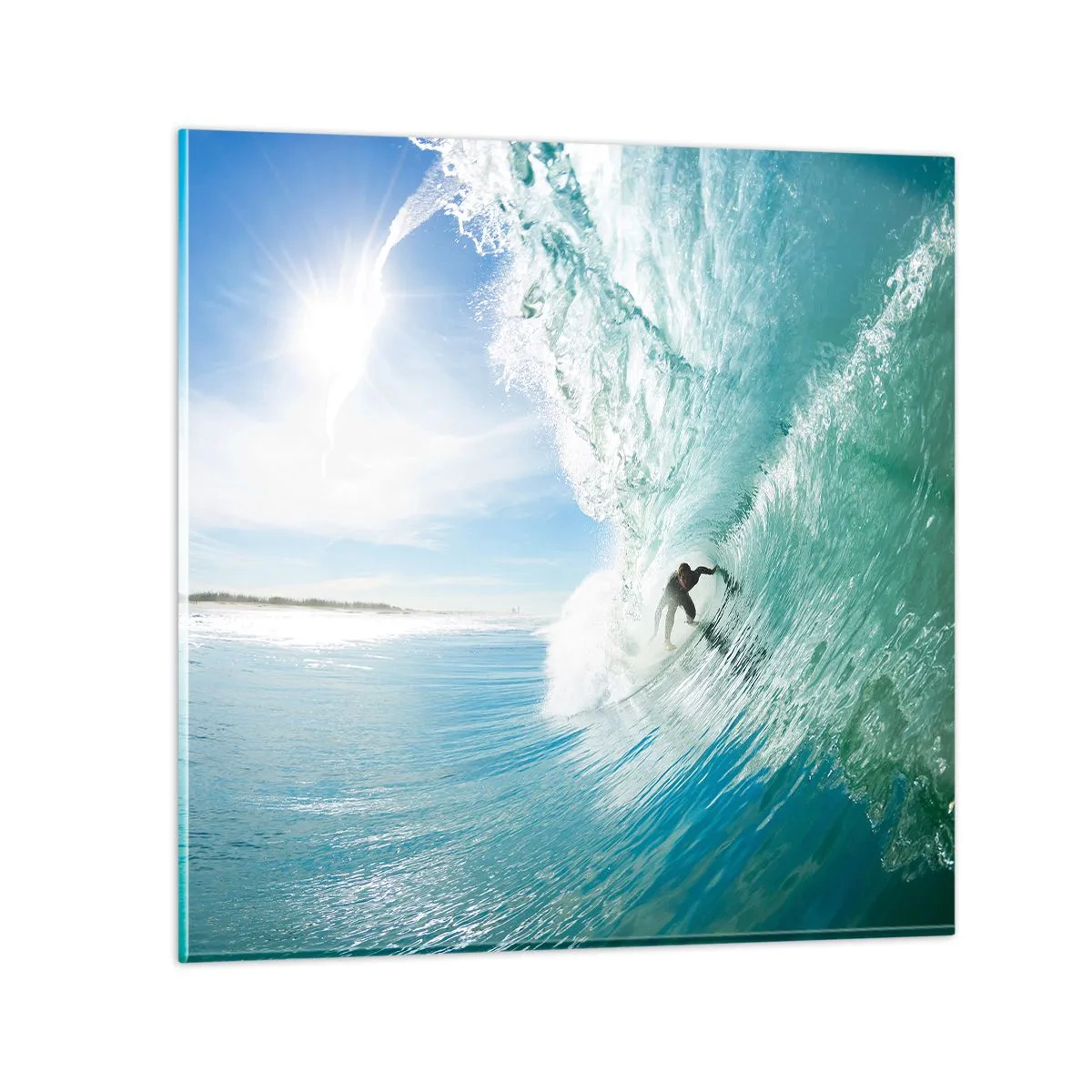 Glass picture - Riding the Wave - 40x40 cm