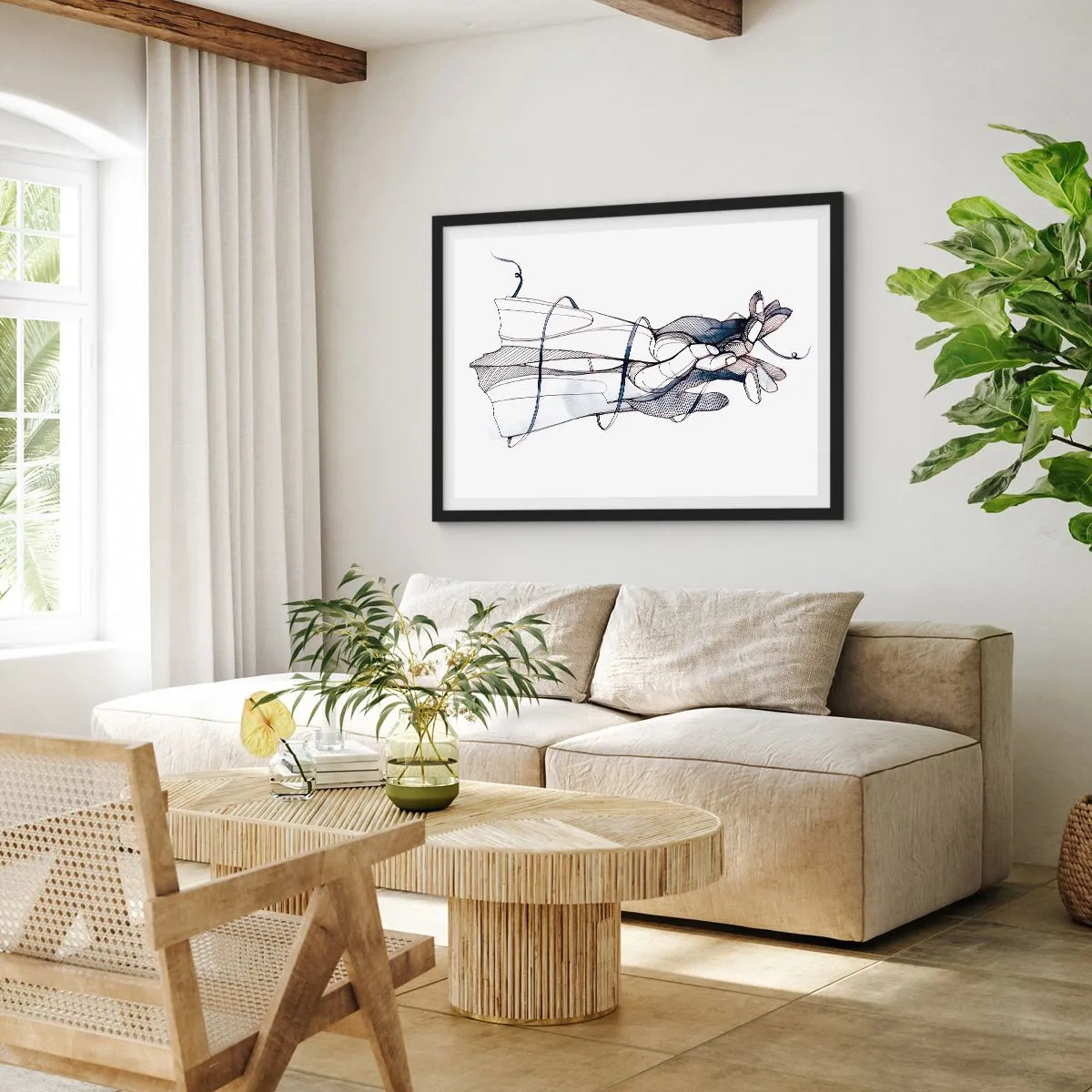 Poster in black frame - Study of Touch - 50x40 cm