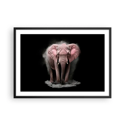 Poster in black frame - Don't Think About a Pink Elephant! - 70x50 cm