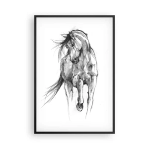 Poster in black frame - In a Graceful Trot - 61x91 cm