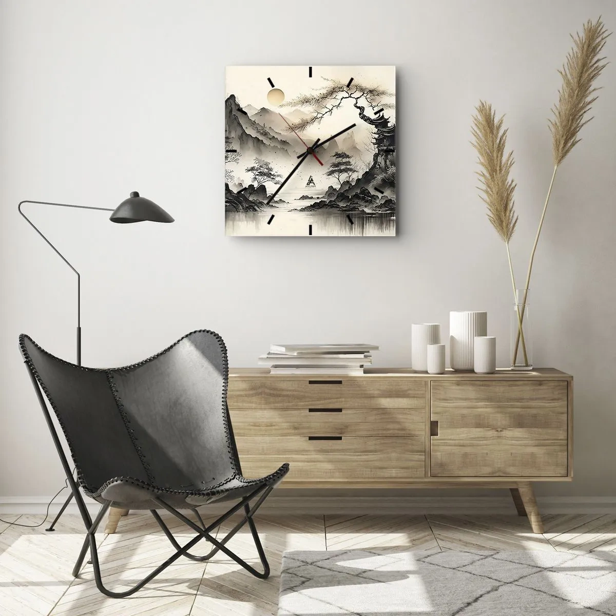 Wall clock - Clock on glass - Unique Charm of the Orient - 40x40 cm