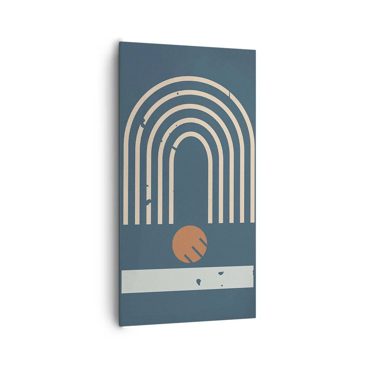 Canvas picture - Geometry on Navy Blue - 65x120 cm