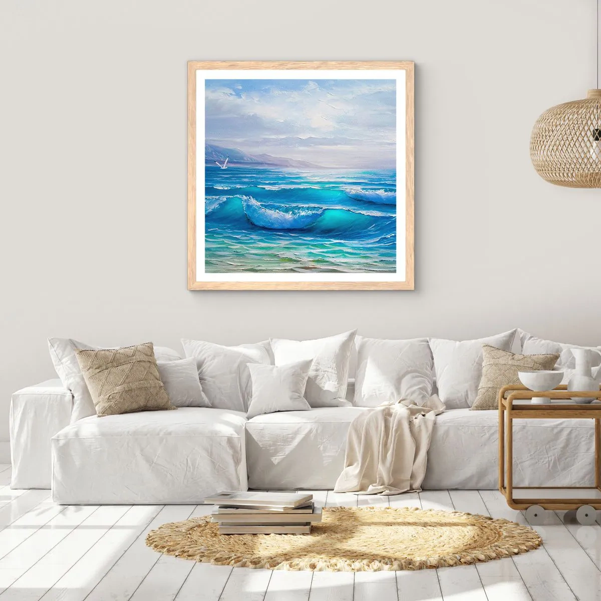 Poster in light oak frame - It Brings Bliss - 50x50 cm