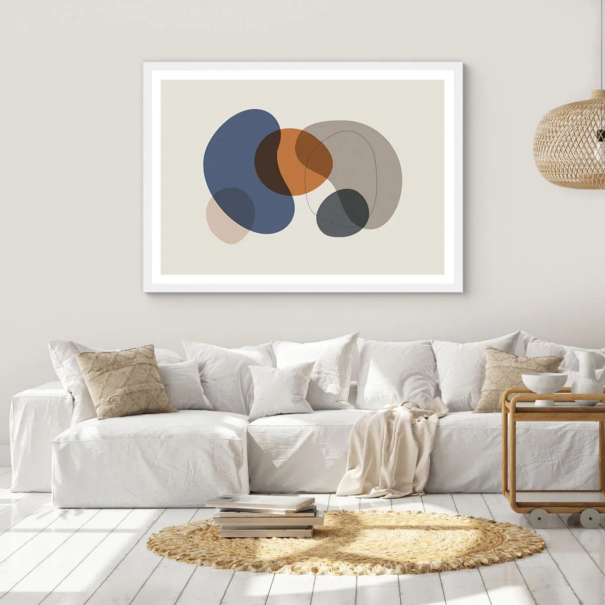 Poster in white frmae - Drops of Colours - 50x40 cm