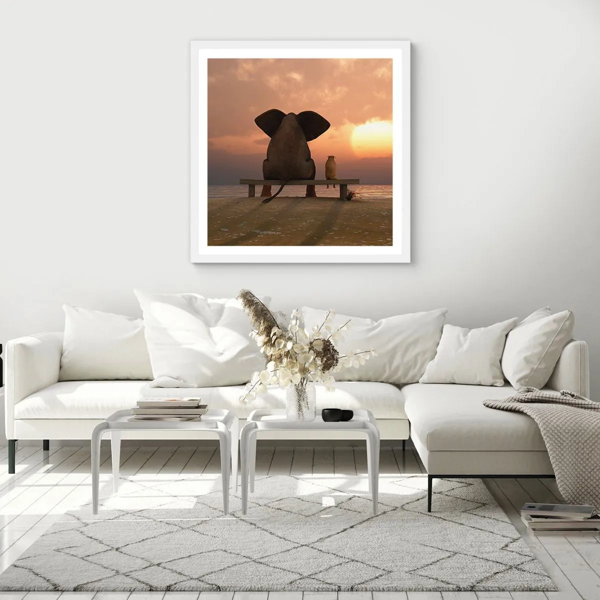 Poster in white frmae - It Feels Good to Be Quiet Together - 40x40 cm