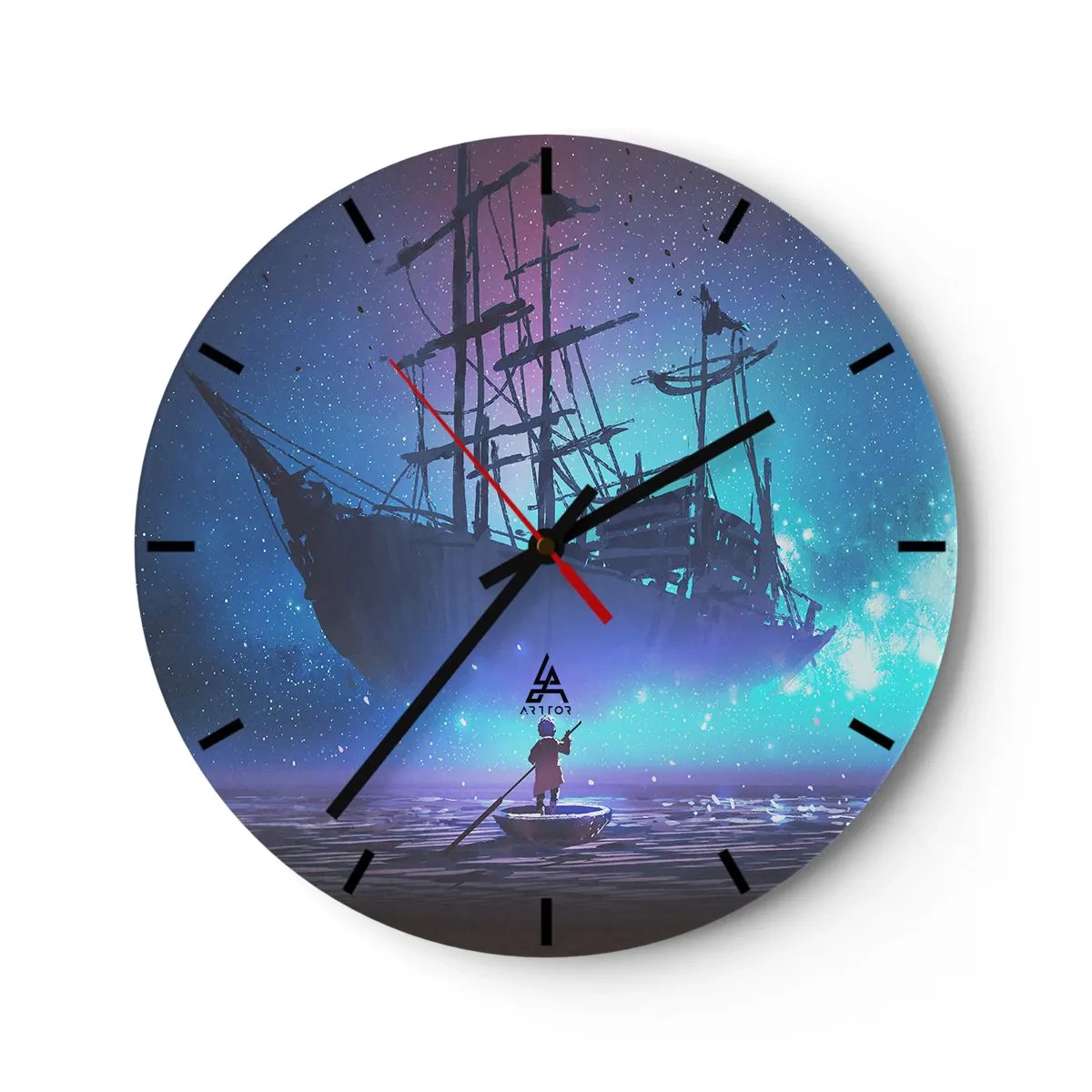 Wall clock - Clock on glass - Encounter with a Sea Myth - 40x40 cm