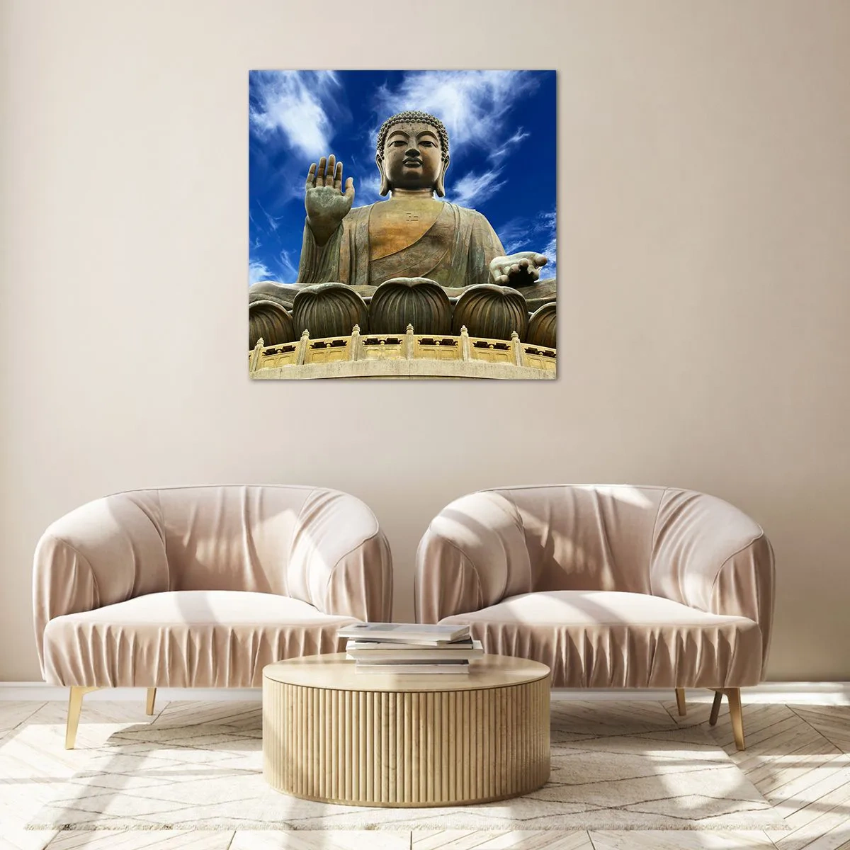 Glass picture - Live Without Fear - 70x70 cm