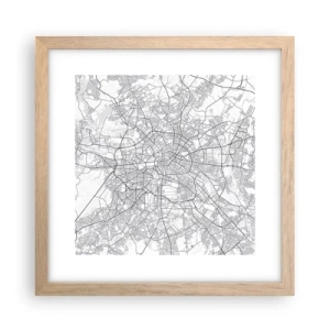 Poster in light oak frame - Flower of Berlin - 30x30 cm