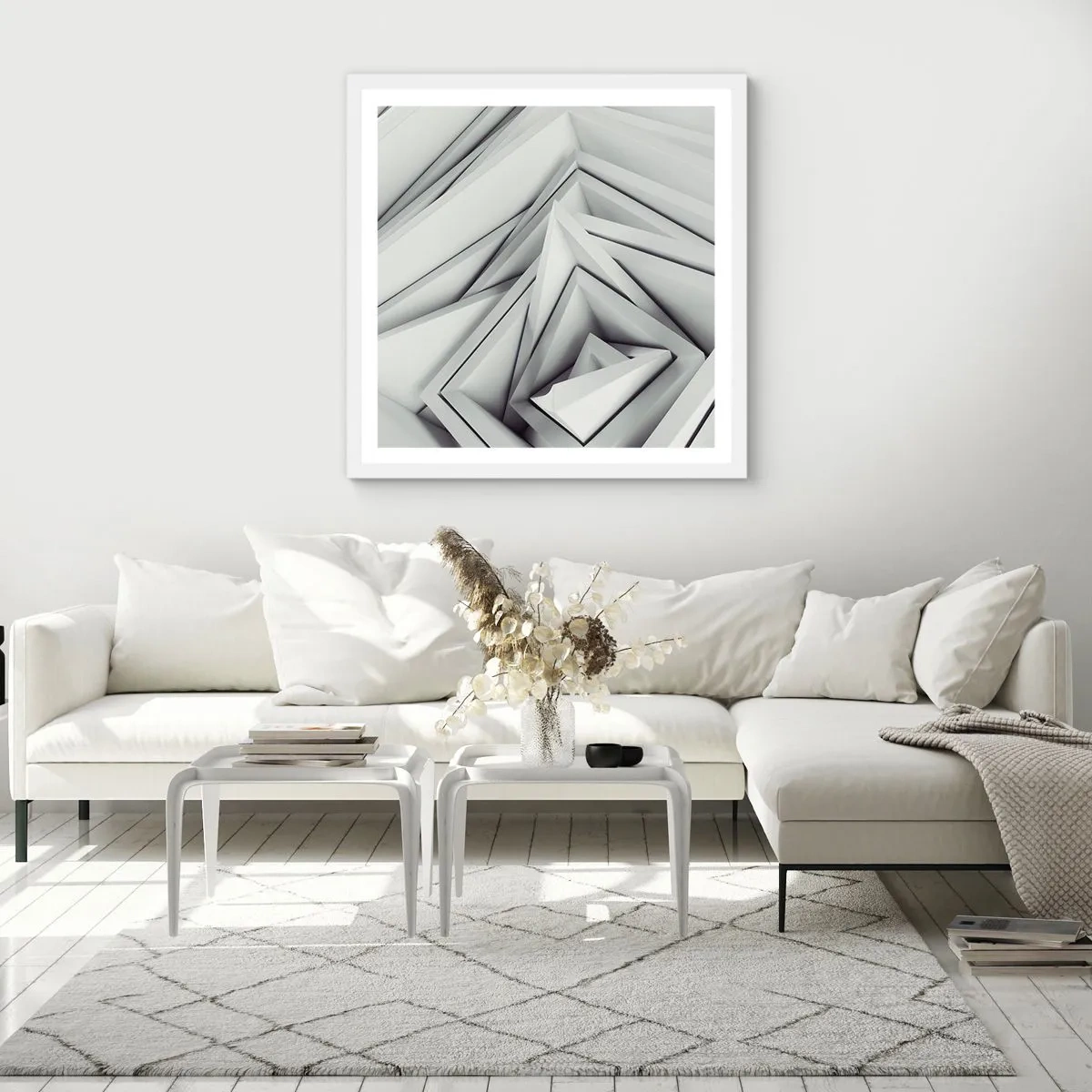 Poster in white frmae - Acute Angles Budding - 50x50 cm