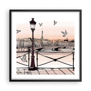 Poster in black frame - Over the Roofs of Paris - 50x50 cm