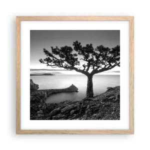 Poster in light oak frame - Quiet All Around - 40x40 cm