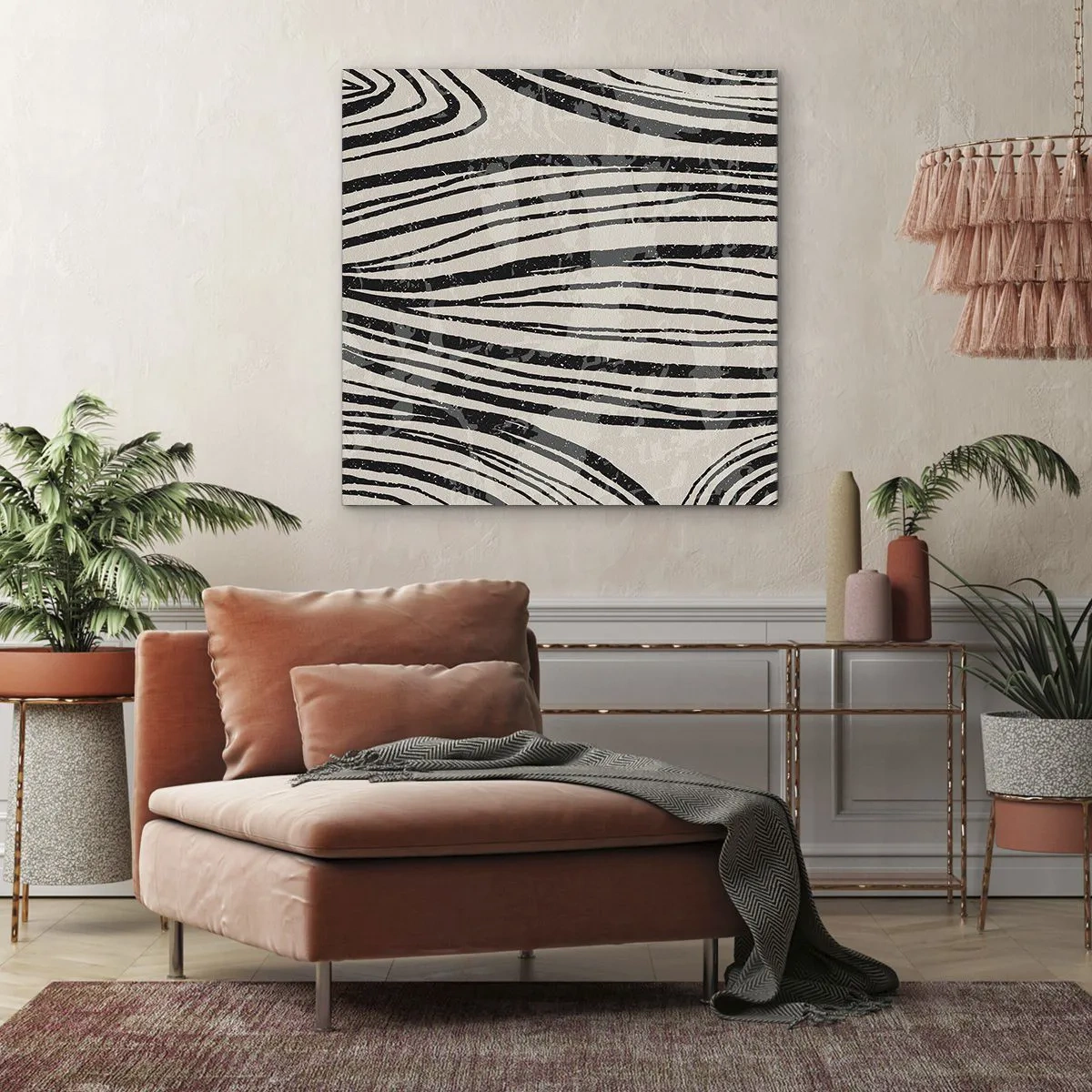 Canvas picture - Spillover of Lines - 50x50 cm