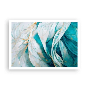 Poster - Blue Abstract with a Golden Motif - 100x70 cm