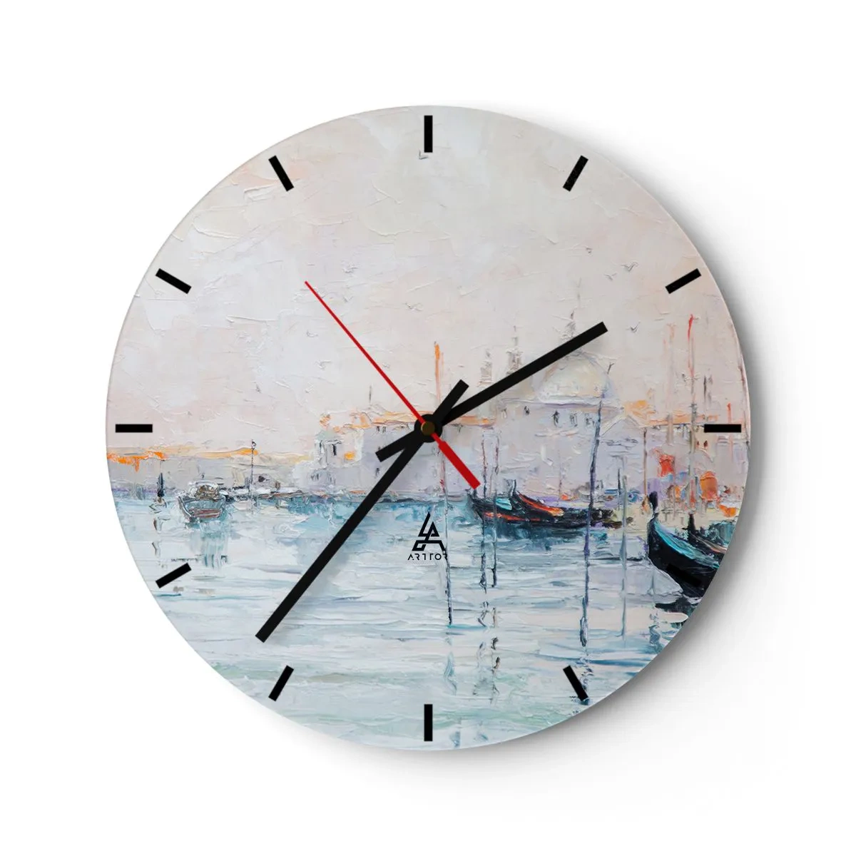 Wall clock - Clock on glass - Behind Water behind Fog - 40x40 cm