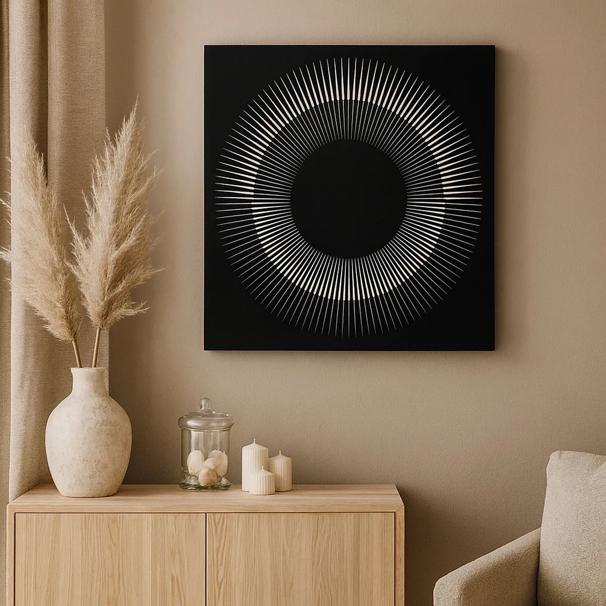 Canvas picture - Black Sun - 30x30 cm