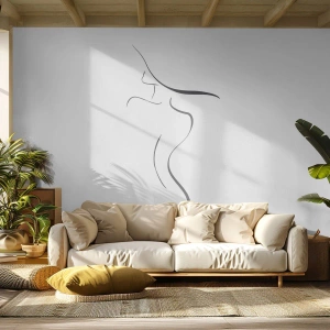 Photo Wallpaper Standard Eco - Elusive Like a Wave - Abstraction, Woman's Body, Woman In A Hat - 150x105 cm