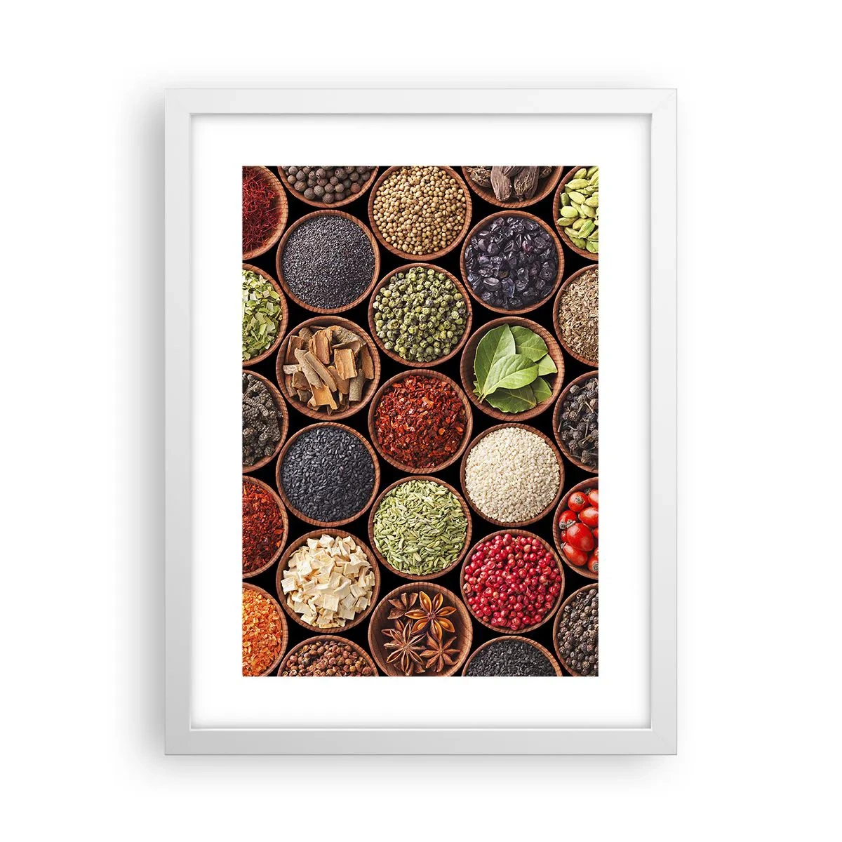 Poster in white frmae - All Flavours of the World - 30x40 cm