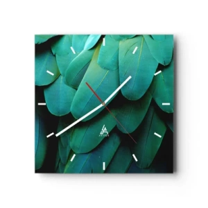 Wall clock - Clock on glass - Precision of Parrot Nature - 40x40 cm