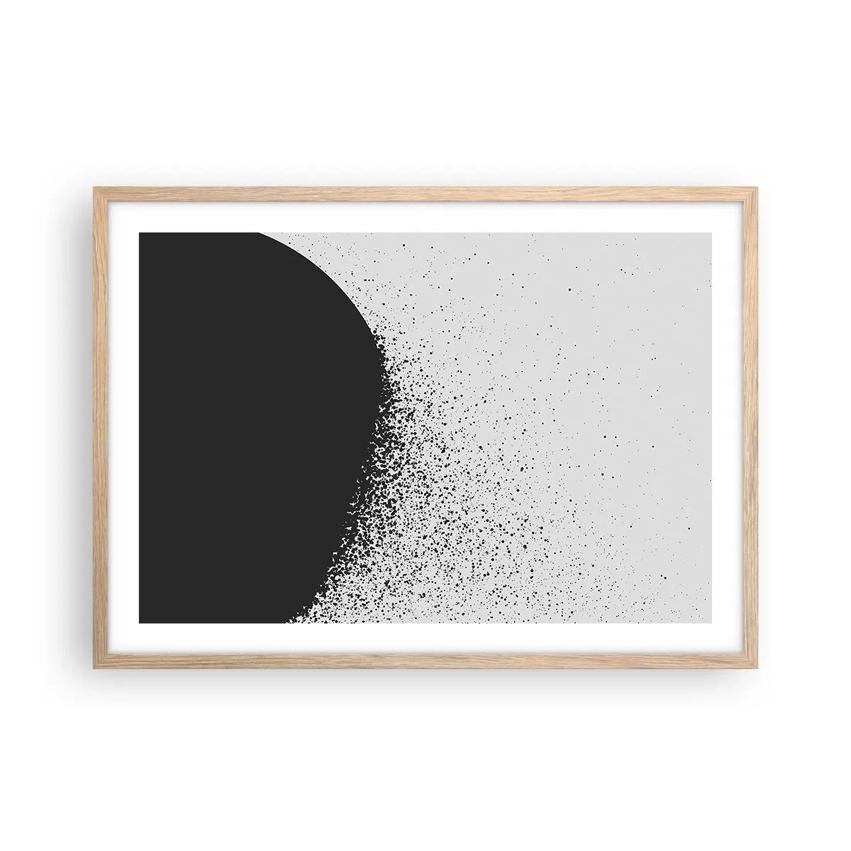 Poster in light oak frame - Movement of Particles - 70x50 cm
