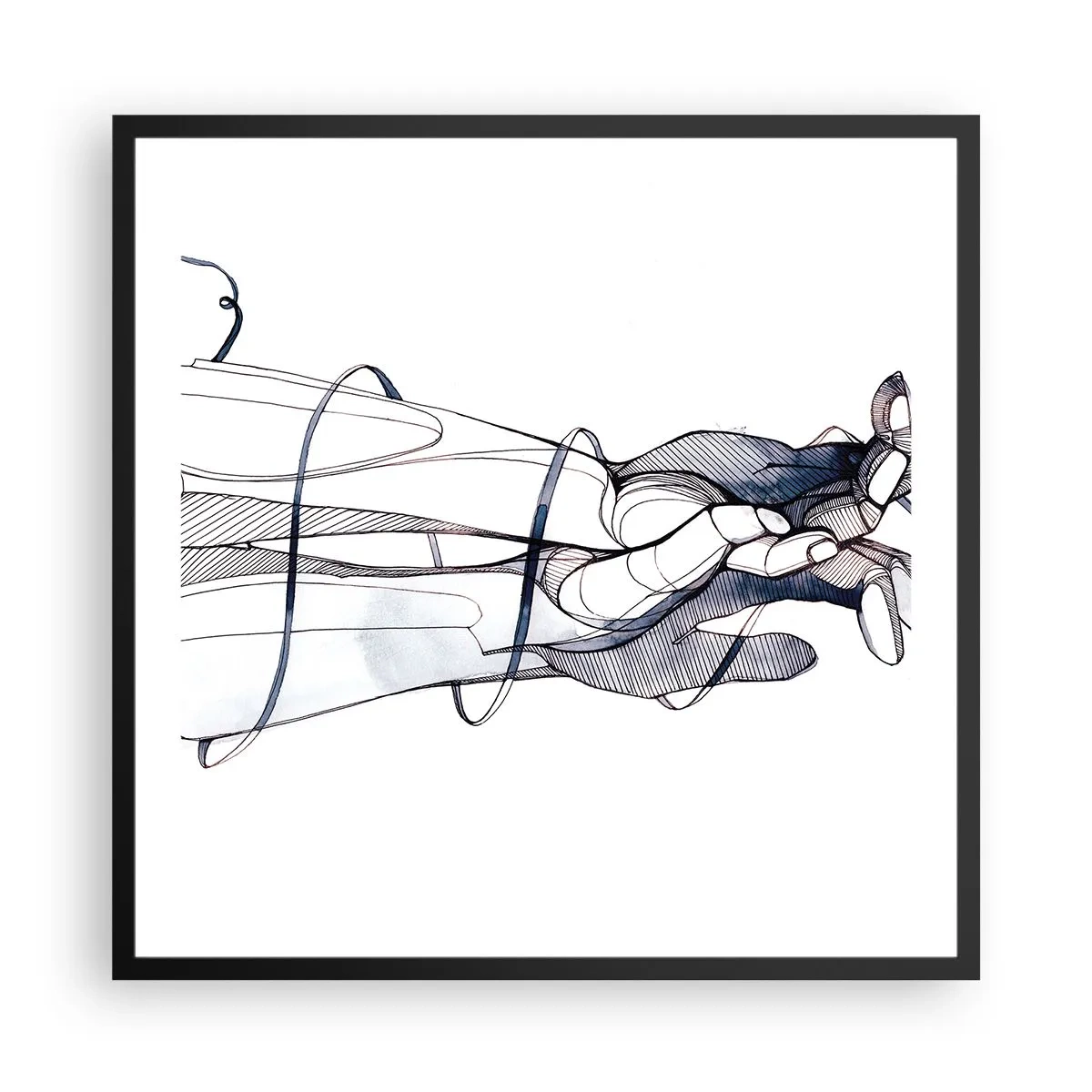 Poster in black frame - Study of Touch - 60x60 cm