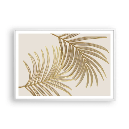 Poster in white frmae - Golden Palm! - 100x70 cm