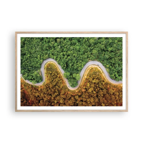 Poster in light oak frame - Borders and Breakthroughs - 100x70 cm