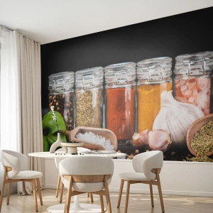 Photo Wallpaper Standard Eco - Spicing Up Life - Gastronomy, Dried Herbs, Spices - 300x210 cm