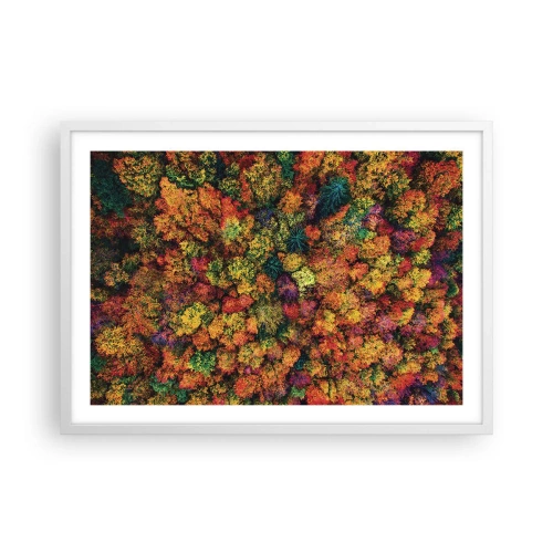 Poster in white frmae - Bouquet of Autumn Flowers - 70x50 cm