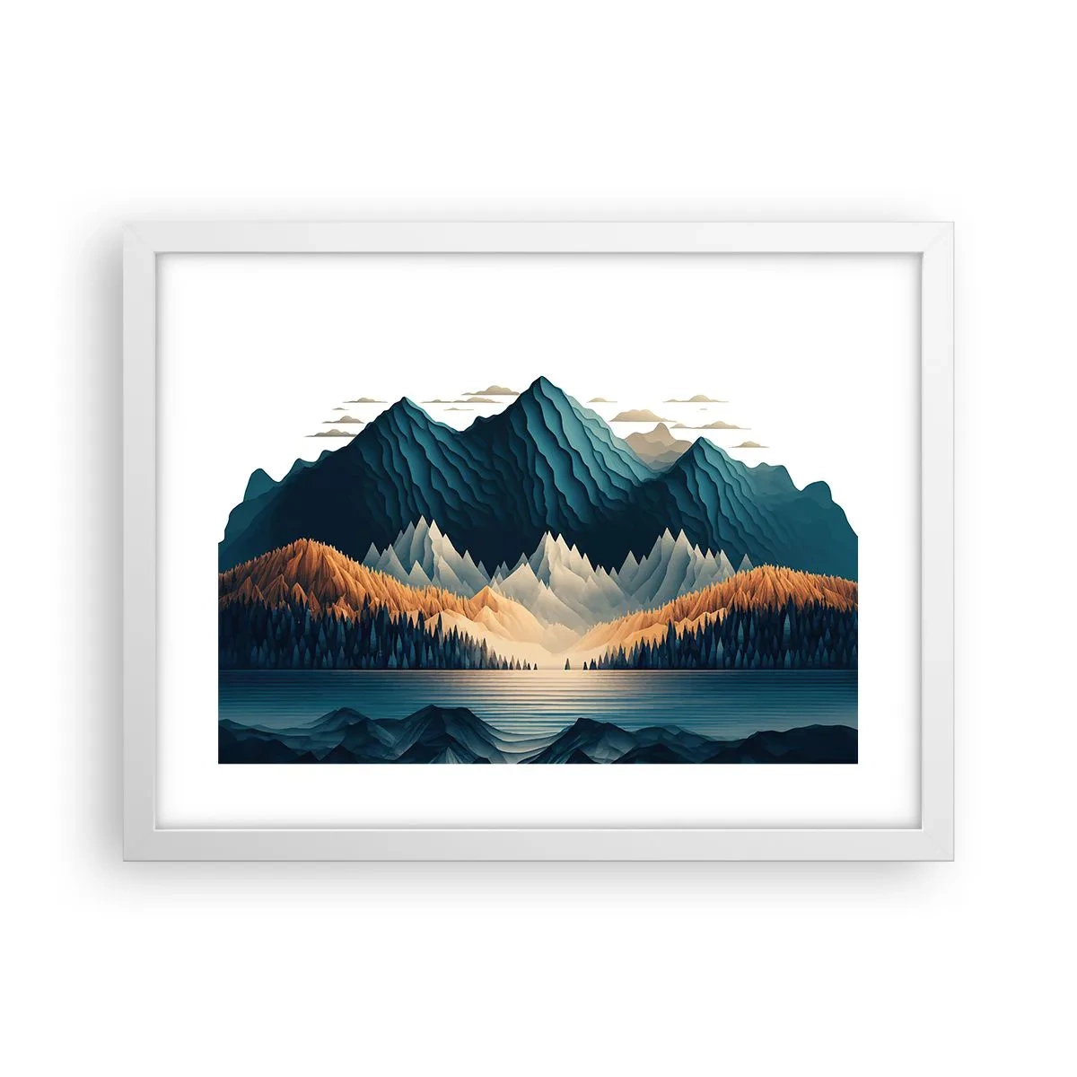 Poster in white frmae - Perfect Mountain Landscape - 40x30 cm