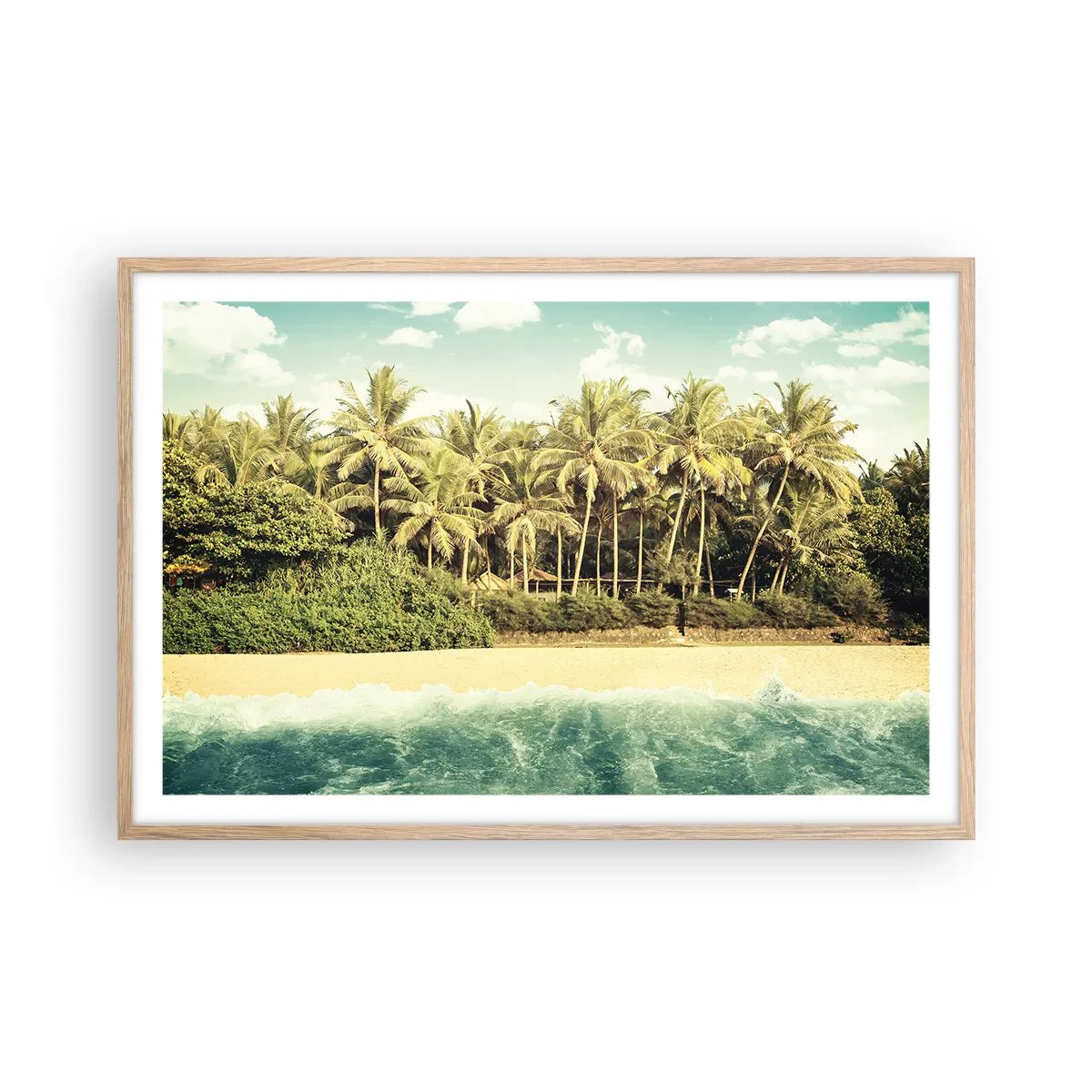 Poster in light oak frame - How about Here? - 91x61 cm