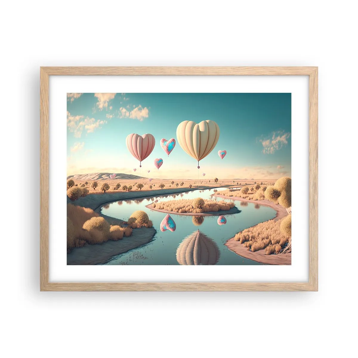 Poster in light oak frame - Love Lifts You up - 50x40 cm
