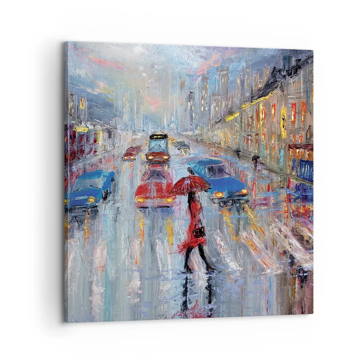 Canvas picture - Rainy Afternoon in a City - 60x60 cm