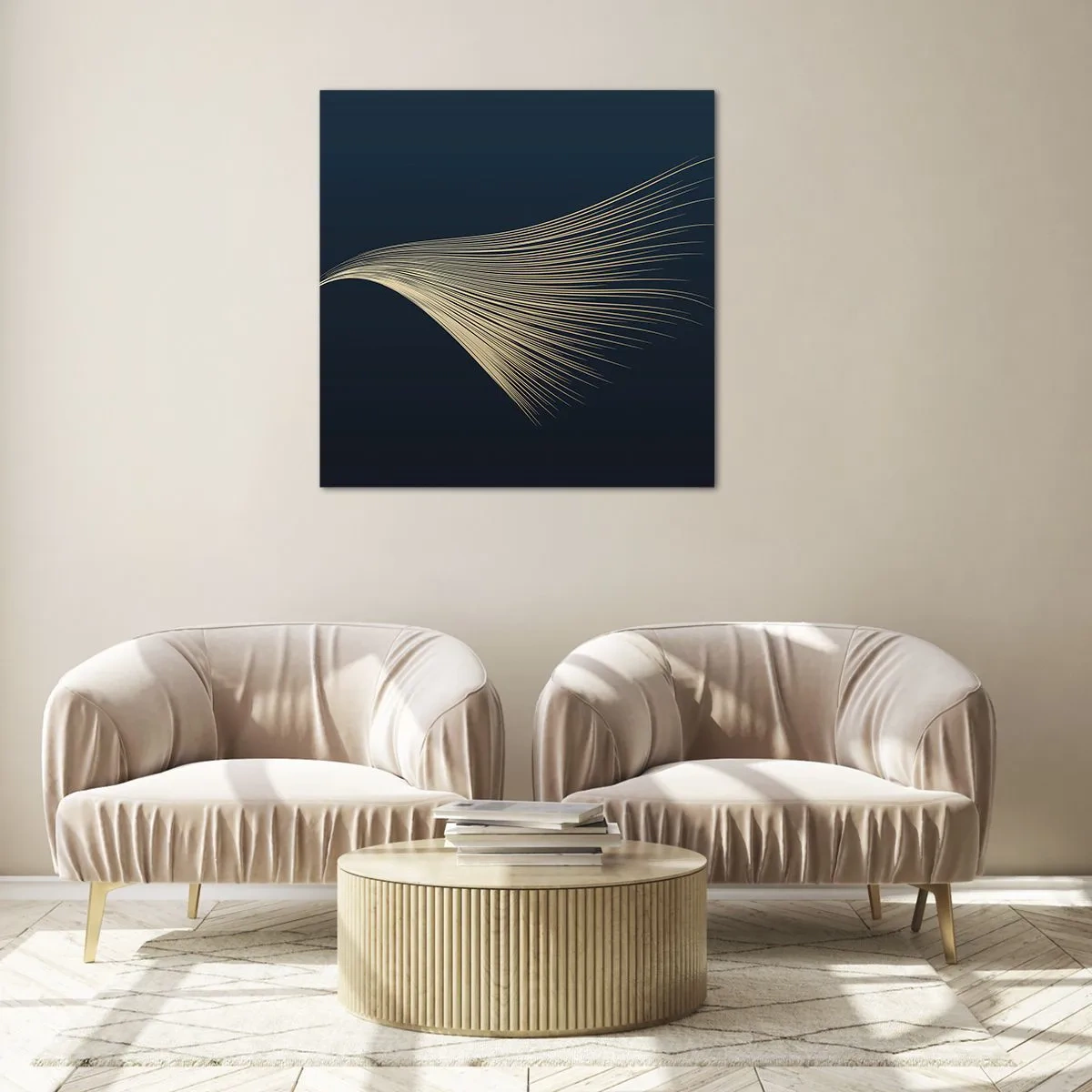 Glass picture - Like Angel's Hair - 50x50 cm