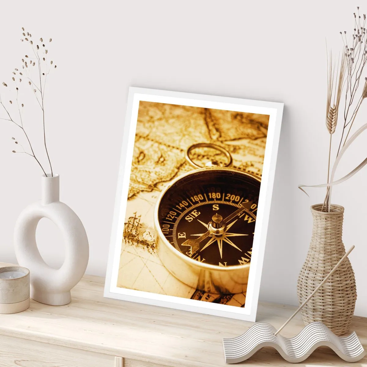 Poster in white frmae - East or West? - 70x100 cm