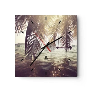 Wall clock - Clock on glass - You Can Dream as Much as You Wish - 30x30 cm