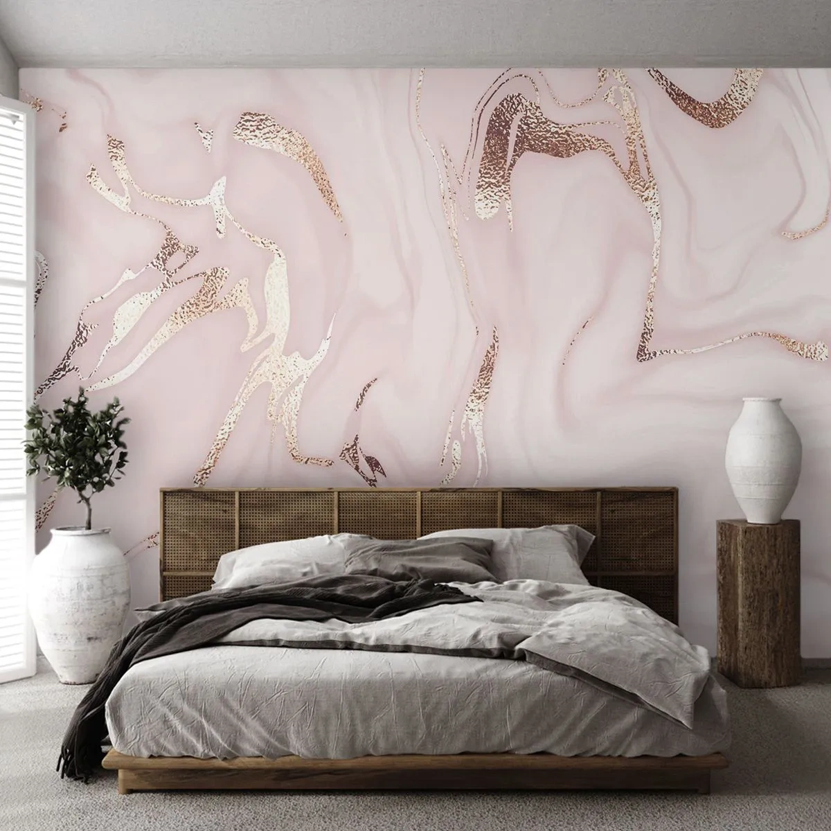 Photo Wallpaper Standard Eco - In Pink - Abstraction, Piece, Modern Art - 300x210 cm