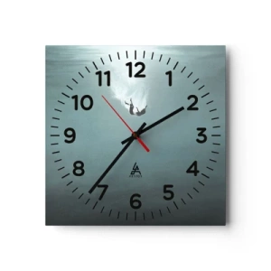 Wall clock - Clock on glass - In the Arms of the Ocean - 30x30 cm