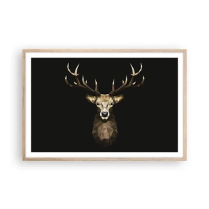 Poster in light oak frame - Cubist Deer - 91x61 cm