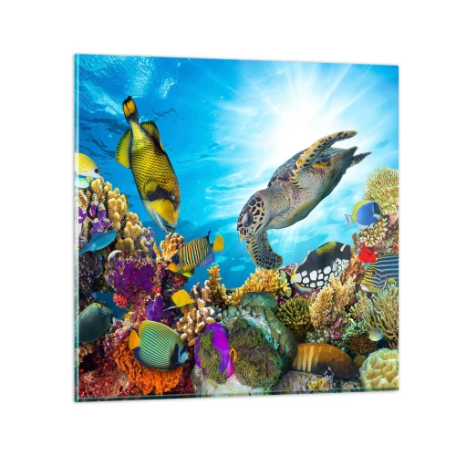 Glass picture - Coral Promenade - 50x50 cm