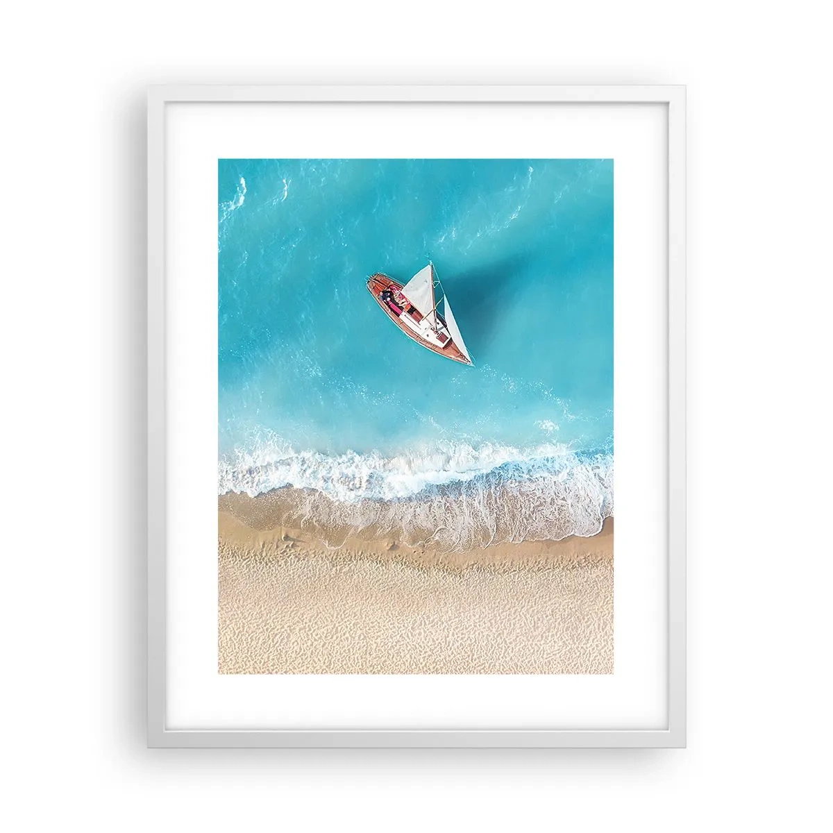 Poster in white frmae - On the Border of Blue and Gold - 40x50 cm