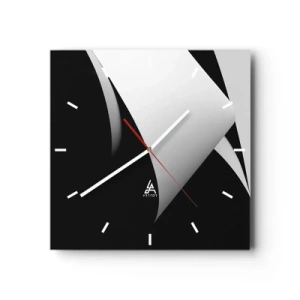 Wall clock - Clock on glass - Planes of Light Emerging from the Shadow - 30x30 cm