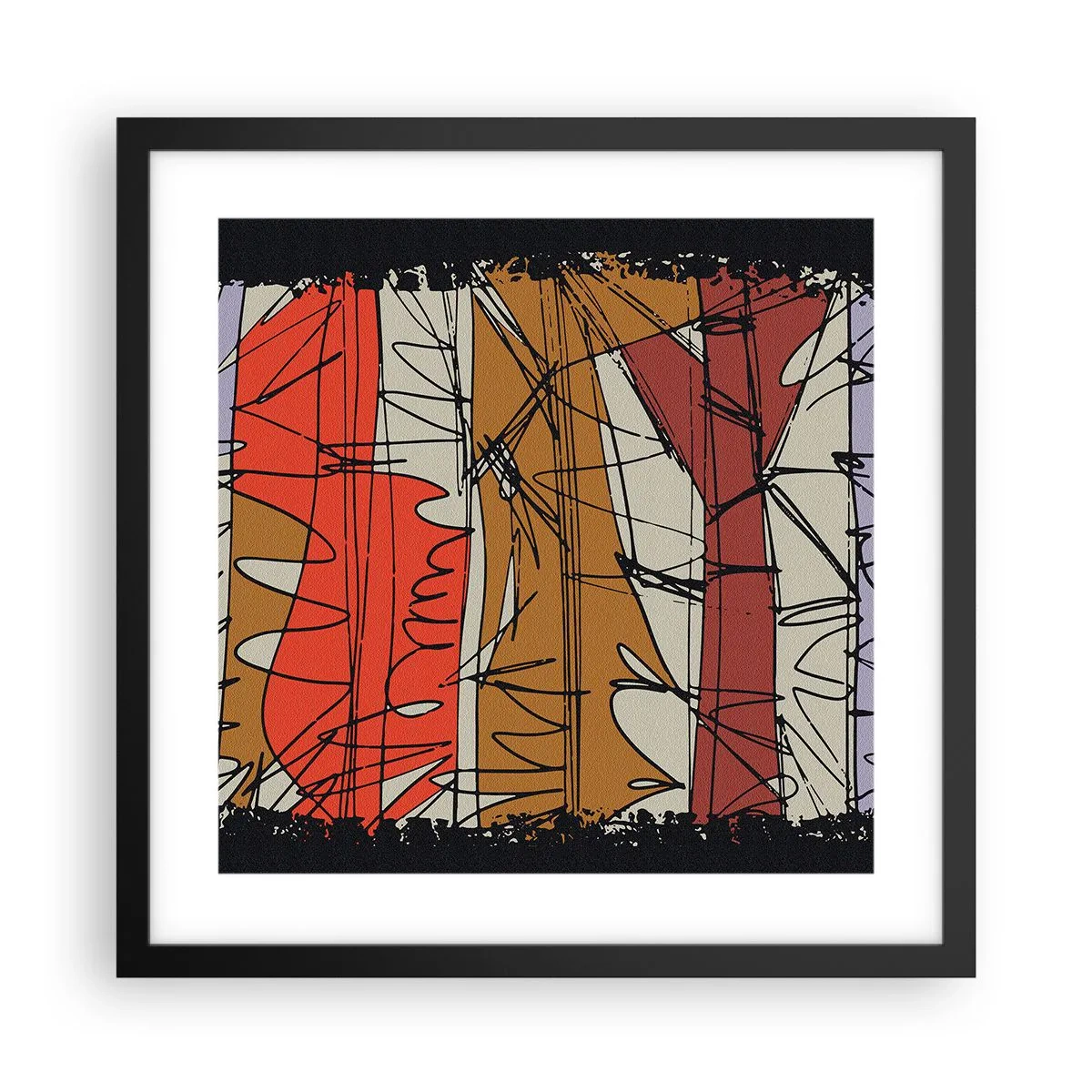 Poster in black frame - Spontaneous Composition - 40x40 cm