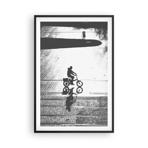 Poster in black frame - Straight ahead, through the City - 61x91 cm