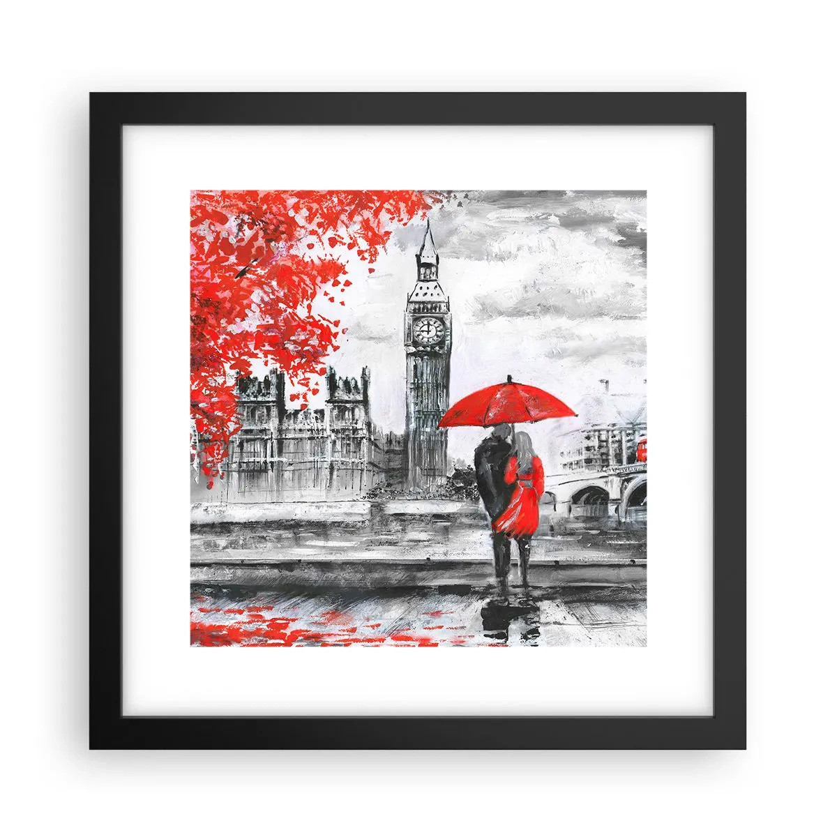 Poster in black frame - In Love with London - 30x30 cm