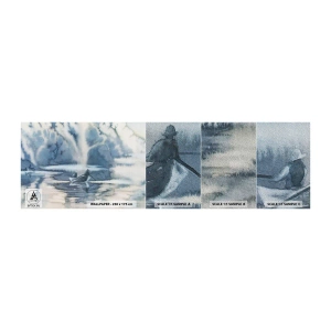 Photo Wallpaper Sample Premium Sand - Fishermen in Their Paradise - Abstraction, Lake, Fishing - 100x30 cm